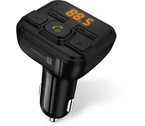 CONNECT IT InCarz Bluetooth transmitter / BT 4.2 / handsfree / 2.4A / 14.5W / 12&24V DC / 2xUSB-A / Micro SD / černá