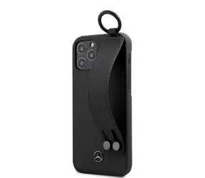 Mercedes Leather Hand Strap Pouzdro pro Apple iPhone 12 mini černá