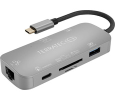 TERRATEC Connect C8 USB-C / 1x USB-A 3.0 / 1x USB-C PD (100W) / 1x GLAN / SD&Micro-SD čtečka