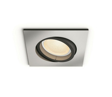 Philips Hue Centura LED 1x5.7W hranaté hliník / LED zápustné svítidlo GU10 / 350lm / 2000-6500 K RGB / IP20