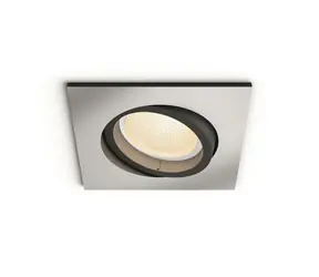 Philips Hue Centura LED 1x5.7W hranaté hliník / LED zápustné svítidlo GU10 / 350lm / 2000-6500 K RGB / IP20