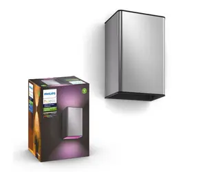 Philips Hue Resonate LED 2x8W nerez / venkovní nástěnné svítidlo / 1200lm / 2000-6500K / RGBW / IP44