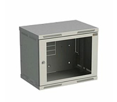 Solarix SENSA-9U-64-11-G / Rozvaděč nástěnný SENSA 9U 400mm / dveře sklo / RAL 7035