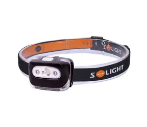 Solight WH27 čelová LED svítilna 3W černá / červené světlo / 3x AAA