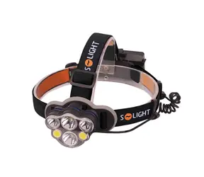 Solight WN35 LED čelová nabíjecí svítilna černá / 550lm / Li-Ion / USB