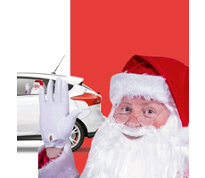 ThumbsUp! Ride With Santa / odnímatelná samolepka na okno automobilu