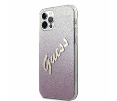 GUESS PC & TPU Vintage Zadní Kryt pro Apple iPhone 12 Pro Max Gradient růžová