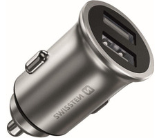 SWISSTEN METAL CL adaptér  2x USB 4.8A stříbrná (ECO BALENÍ)