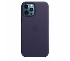 Apple kožený kryt s MagSafe pro iPhone 12 Pro Max tmavě fialová