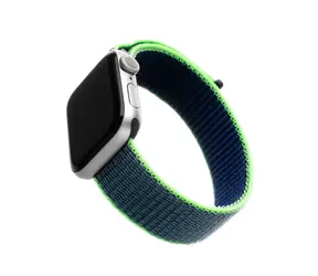 FIXED Nylon Strap Nylonový řemínek pro Apple Watch 40mm & Watch 38mm neonově modrá