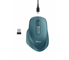 Trust Ozaa Rechargeable Wireless Mouse modrá / Bezdrátová optická myš / 2400DPI / 2.4 GHz / USB 