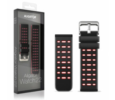 Aligator Silikonový řemínek Duální 22mm červená