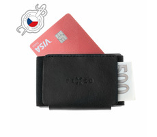 FIXED Tiny Wallet Kožená peněženka z pravé hovězí kůže (FIXW-STN2-BK) černá