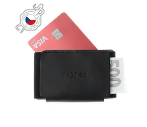 FIXED Tiny Wallet Kožená peněženka z pravé hovězí kůže (FIXW-STN2-BK) černá