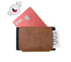 FIXED Tiny Wallet Kožená peněženka z pravé hovězí kůže (FIXW-STN2-BRW) hnědá