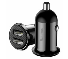 Baseus CCALLP-01 Grain Pro Dual USB nabíječka do auta černá / 5V / 2.4A / 2x USB-A / do autozapalovače
