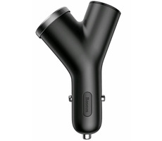 Baseus CCALL-YX01 Y Type Dual USB + Extender nabíječka do auta černá / 3.4A / 2x USB-A / do autozapalovače