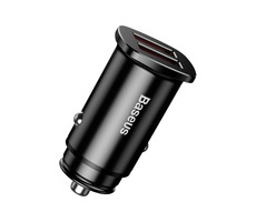 Baseus CCALL-DS01 Square Dual USB QC3.0 nabíječka do auta černá / 30W / 2x USB-A / do autozapalovače