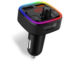 CONNECT IT CarRGB Bluetooth transmitter černá / 12&24V DC / 2x USB / MicroSD / Bluetooth / RGB LED / FM: 87.5 - 108 MHz