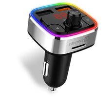 CONNECT IT CarRGB Bluetooth transmitter stříbrná / 12&24V DC / 2x USB / MicroSD / Bluetooth / RGB LED / FM: 87.5 - 108 M