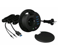 ICY BOX IB-HUB1430 - 4portový rozbočovač USB 3.0 / montáž do desky stolu / průměr 80 mm 