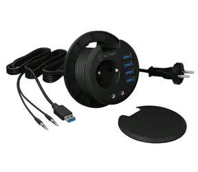 ICY BOX IB-HUB1430 - 4portový rozbočovač USB 3.0 / montáž do desky stolu / průměr 80 mm 