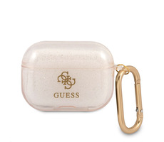 GUESS 4G TPU Glitter Pouzdro pro Apple Airpods Pro zlatá