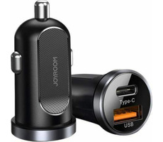 Joyroom C-A08 Mini Dual-port 30W autonabíječka černá / PD+QC3.0 / USB-A + USB-C