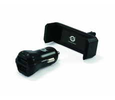 Conceptronic CUSBCAR2AKIT nabíjecí kit do auta černá / nabíječka (12V&24V) 2x USB-A / univerzální držák telefonu
