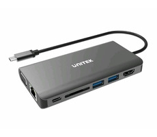 Unitek D1019A 8v1 / Dokovací stanice / 1x DVI-I / 1x HDMI / 1x DP / LAN / USB