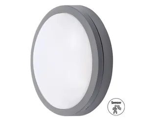 Solight WO781-G-M LED venkovní osvětlení se senzorem Siena šedá / 20W / 1500lm / 4000K / IP54 / 23cm