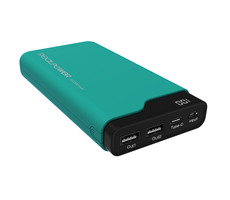 RealPower PB-15000C zelená / Powerbanka 15000 mAh / USB & USB-C / 5V / 2.1A