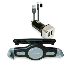 RealPower Tablet Car Set / Držák tabletu a 2 portová USB nabíječka / microUSB na Lightning