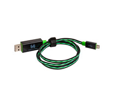 RealPower USB kabel USB 2.0 USB-A - Micro-B 75 cm LED zelená
