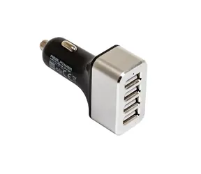 RealPower 195445 USB nabíječka do auta černá / 5x USB/ 2400 mA