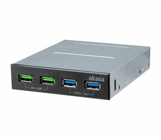 AKASA AK-ICR-34 / 3.5" adaptér 2x USB 3.1 Gen1 / 2x nabíjecí USB / Quick Charge 3.0