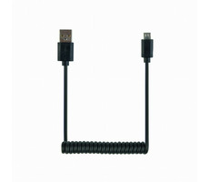 Gembird Micro USB kroucený kabel 1.8 m / USB-A (M) - Micro USB (M) / černá