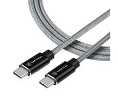 Tactical Fast Rope Aramid Cable USB-C - USB-C 100W 20V-5A 1m šedá