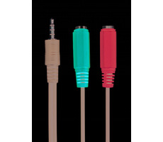 Gembird CCA-417 audio 3.5 mm jack adaptér / 1x 3.5 mm 4-pin (M) - 2x 3.5 mm 3-pin jack (F) / 20cm