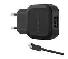 Qoltec 50184 AC adapter 12W | 5V | 2.4A | USB + USB type C