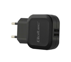Qoltec 50185 AC adapter 12W | 5V | 2.4A | 2xUSB