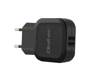 Qoltec 50185 AC adapter 12W | 5V | 2.4A | 2xUSB