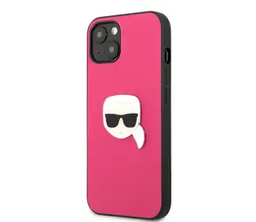 Karl Lagerfeld PU Leather Karl Head Zadní Kryt pro Apple iPhone 13 mini růžová
