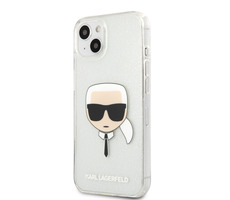 Karl Lagerfeld TPU Full Glitter Karl Head Kryt pro Apple iPhone 13 mini stříbrná