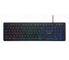 Gembird KB-UML-02 černá / multimediální drátová klávesnice / USB-A / US layout / RGB podsvícení