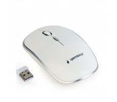 Gembird MUSW-4B-01-W bílá / bezdrátová optická myš / USB přijímač 2.4 GHz / 1600 DPI