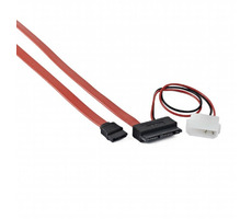 Gembird CC-MSATA-001 MicroSATA datový kabel 45 cm / Molex (napájení) / červená