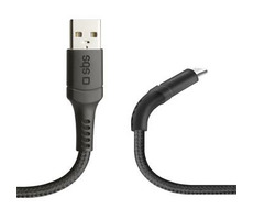 SBS Unbreakable kabel z kevlaru USB - microUSB 1m černá