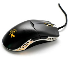 Ducky Feather ARGB - Huano Switches černo-bílá / Herní optická myš / 16 000 DPI / 6 tlačítek / 1 kolečko / USB / 1.8 m