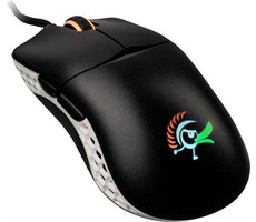 Ducky Feather ARGB - Omron Switches černo-bílá / Herní optická myš / 16 000 DPI / 6 tlačítek / 1 kolečko / USB / 1.8 m